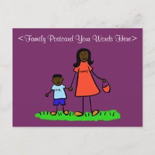 Cartões postais personalizados da família Mãe e Fi