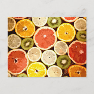 Cartões postais personalizados de fatias de fruta