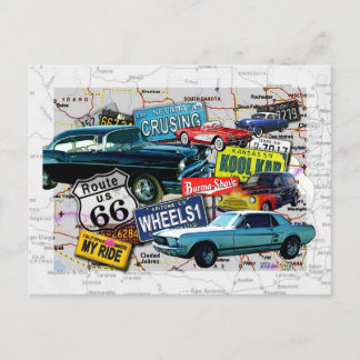 Cartões postais - Rota 66_Carros Clássicos