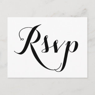 Cartões postais RSVP de Casamento Branco Simples