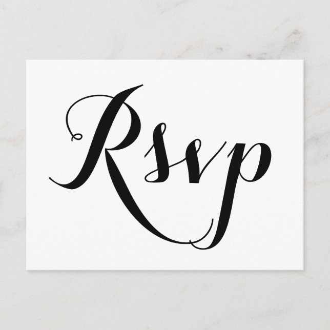 Cartões postais RSVP de Casamento Branco Simples (Frente)
