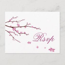 Cartões postais RSVP de Casamento de Cherry Blosso