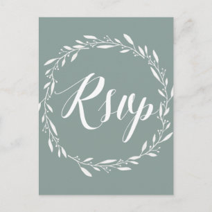 Cartões postais RSVP de Casamento Elegante Sage Wr