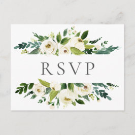 Cartões postais RSVP de Casamento Verde e Verde