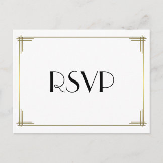 Cartões postais RSVP de Excelente Branco Art Deco 