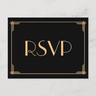 Cartões postais RSVP de Excelente de Arte Deco Gat
