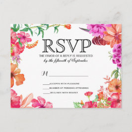 Cartões postais RSVP de Jardim de Aquarela Cor Lar