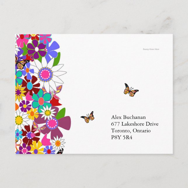 Cartões postais RSVP Floral (Frente)