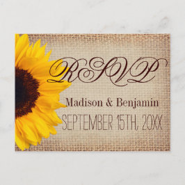 Cartões postais RSVP RSVP de Burlap Russos de Gira