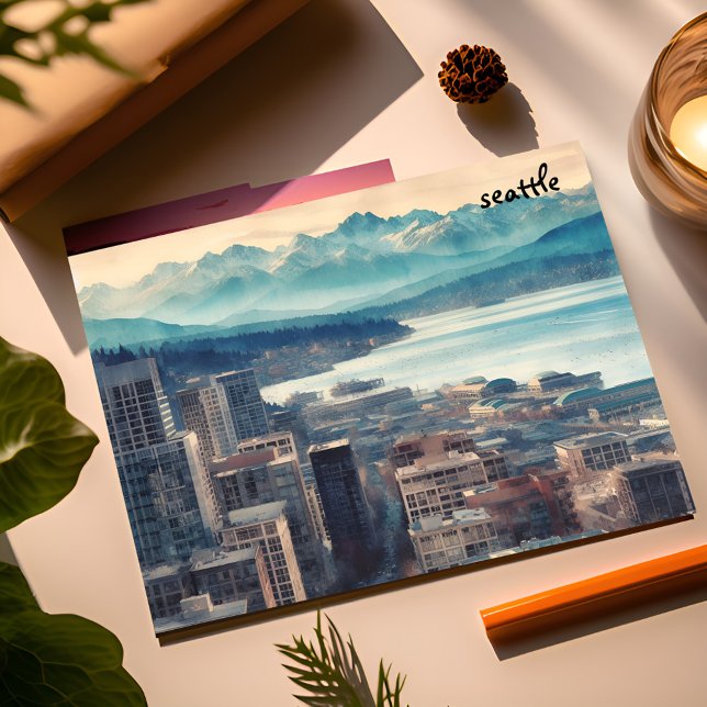cartões postais seattle de correio em massa azul (Criador carregado)