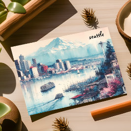 cartões postais seattle de massa branca