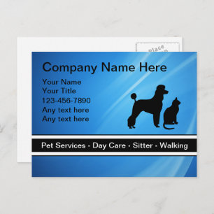 Cartões postais simples para empresas Pet Care
