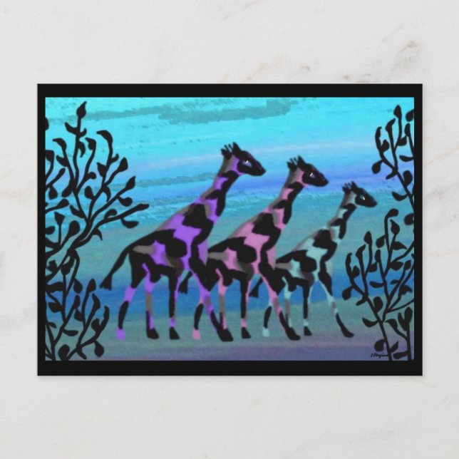 Cartões postais Sunrise Giraffe (Frente)