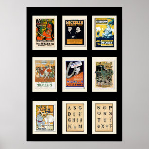 Cartões postais Vintage da poster Michelin