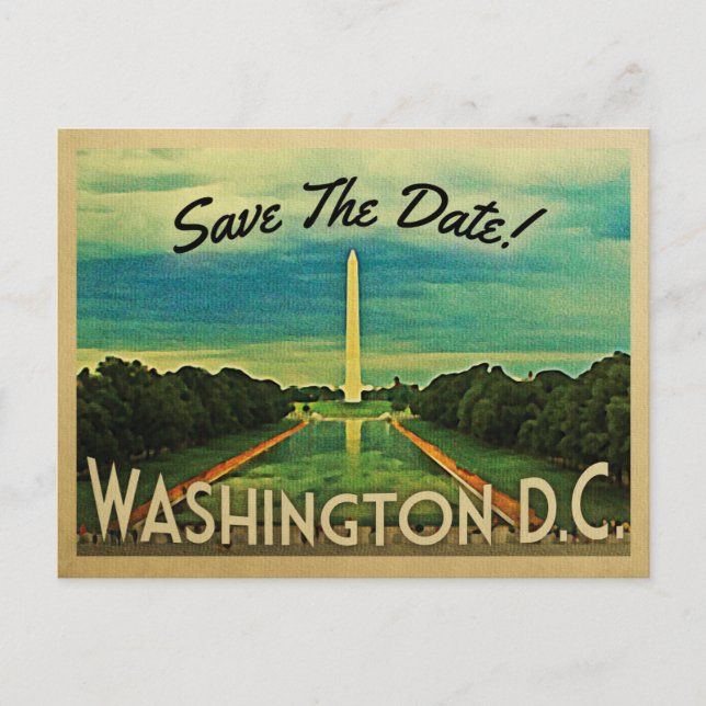 Cartões Postais Vintage Washington D.C. Save The D (Frente)