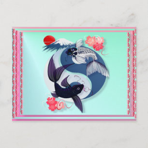 Cartões postais Yin e Yang Koi