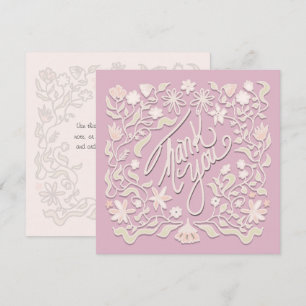 Cartões Quadrados Ilustrados com Borda Floral de A