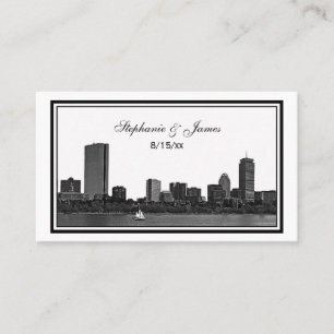 Cartões quadro gravados skyline do lugar de Bosto