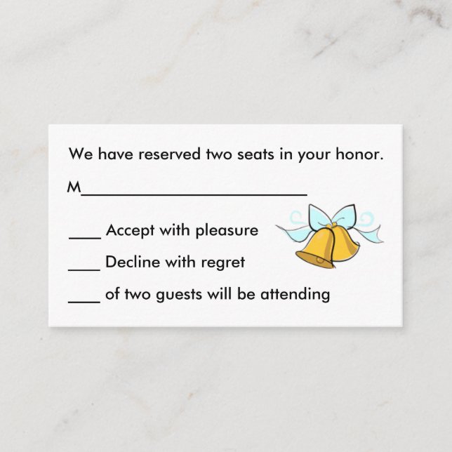 Cartões R.S.V.P. Casados (Frente)