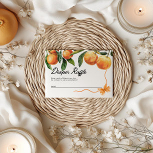 Cartões Raffle de fralda Chá de fraldas Laranja