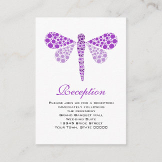 Cartões recepções de casamento Dragonfly púrpura e