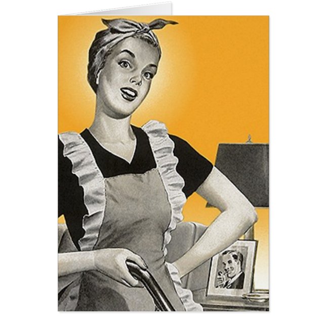 Cartões retros eu não posso limpar a casa & salvar (Frente)