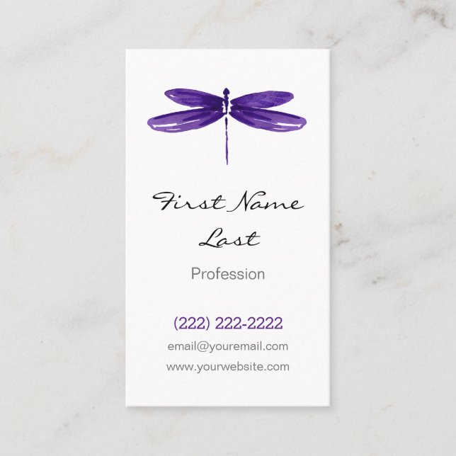 Cartões roxos da mosca do dragão do cartão de (Frente)