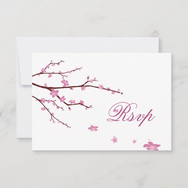 Cartões RSVP Cherry Blossom Para Casamento (Frente)