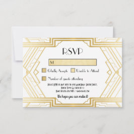 Cartões RSVP Convites de Casamento Vintage Gatsby 