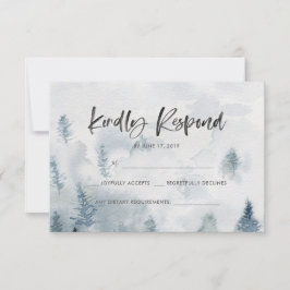 Cartões RSVP da Floresta de Aquarela Russa