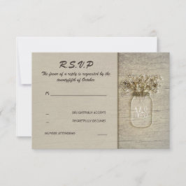 Cartões RSVP de Barn Russo Respiração de Mason Jar
