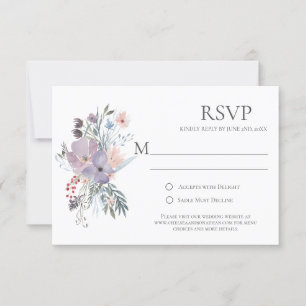 Cartões RSVP de Caligrafia Misty Fields