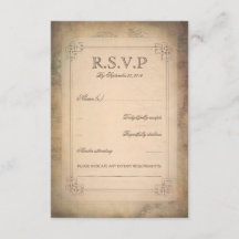 Cartões RSVP de Casamento Antigo do Mapa do Mundo