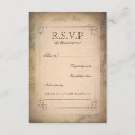 Cartões RSVP de Casamento Antigo do Mapa do Mundo 