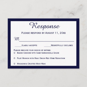 Cartões RSVP de Casamento Azul Marinho Náutico