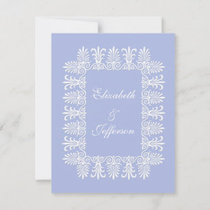 Cartões RSVP de Casamento Blue 1