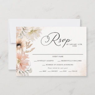 Cartões RSVP de Casamento Botânico Boho
