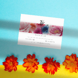 Cartões RSVP de Casamento Bright Bloom