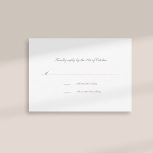 Cartões RSVP de Casamento Clássico de Marfim Cláss