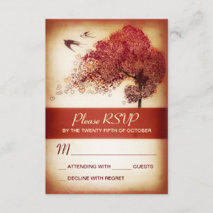 Cartões RSVP de Casamento com árvore amorosa român