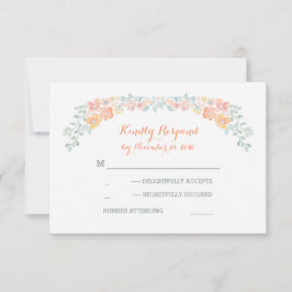 cartões RSVP de casamento com cor d'água floral