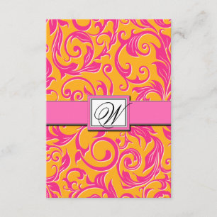 Cartões RSVP de Casamento Cor de Laranja e Rosa Mo