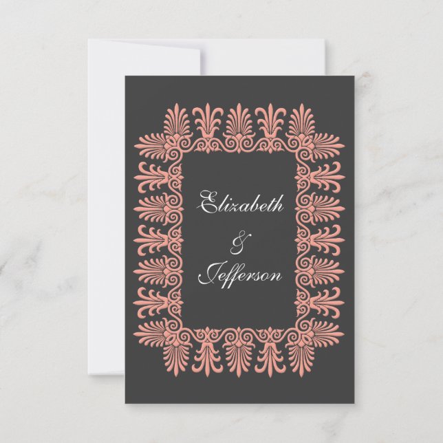 Cartões RSVP de Casamento - Cor-de-rosa 3 (Verso)