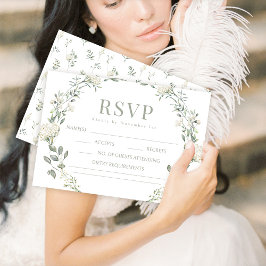 Cartões RSVP de casamento da noiva verde