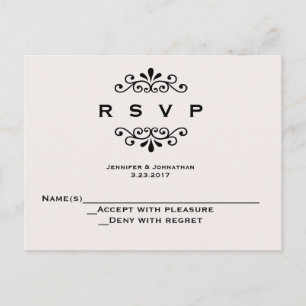 Cartões RSVP de casamento da tipografia de vintage