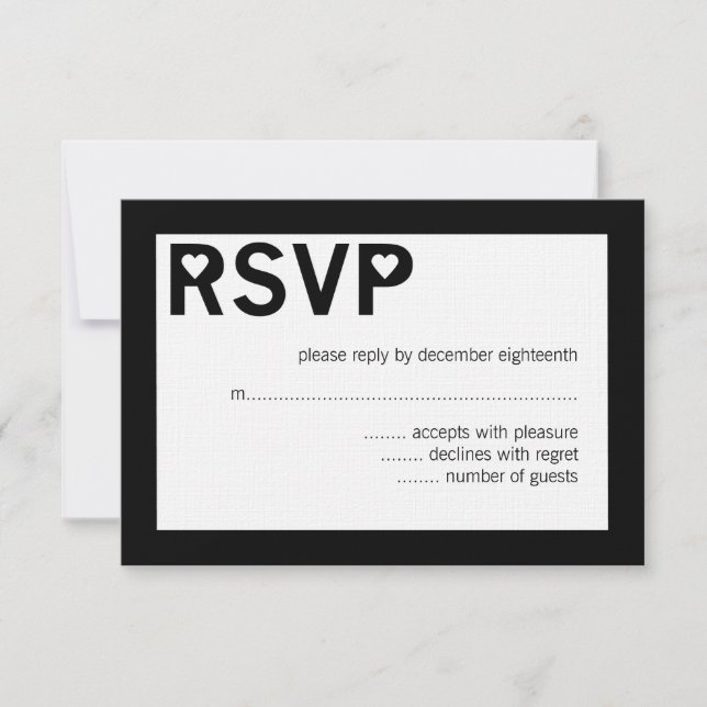 Cartões RSVP de Casamento de Ampersand Moderno (Frente)