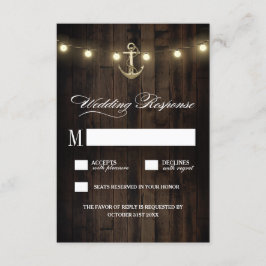 Cartões RSVP de Casamento de Âncora Náutica Russa