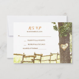 Cartões RSVP de Casamento de Árvore