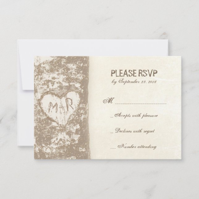 Cartões RSVP de Casamento de Árvore (Frente)