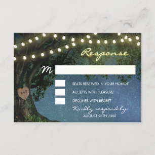 Cartões RSVP de Casamento de Árvore de Carvalho Ca